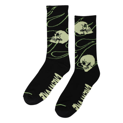Creature | Spiral Skull Classic Crew Socks - Black