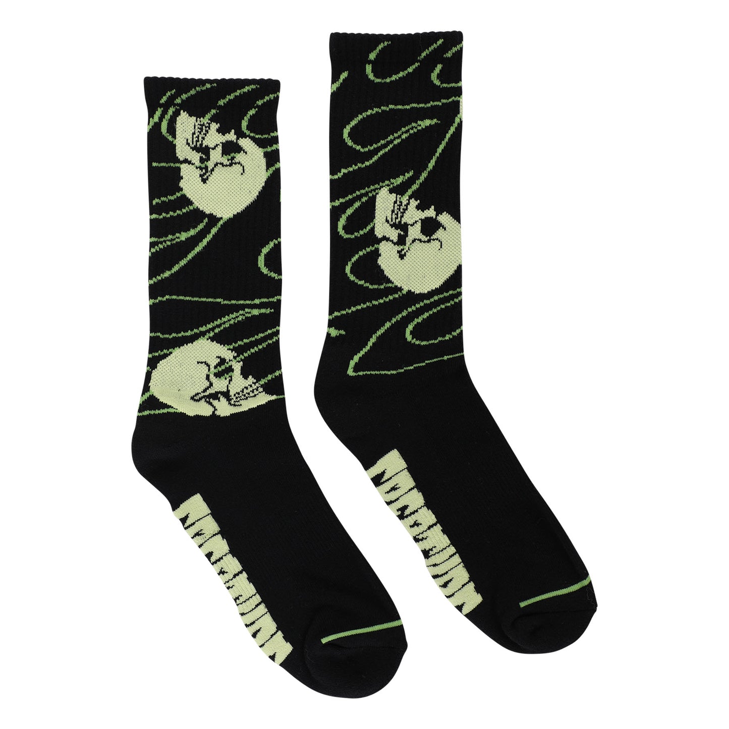 Creature | Spiral Skull Classic Crew Socks - Black