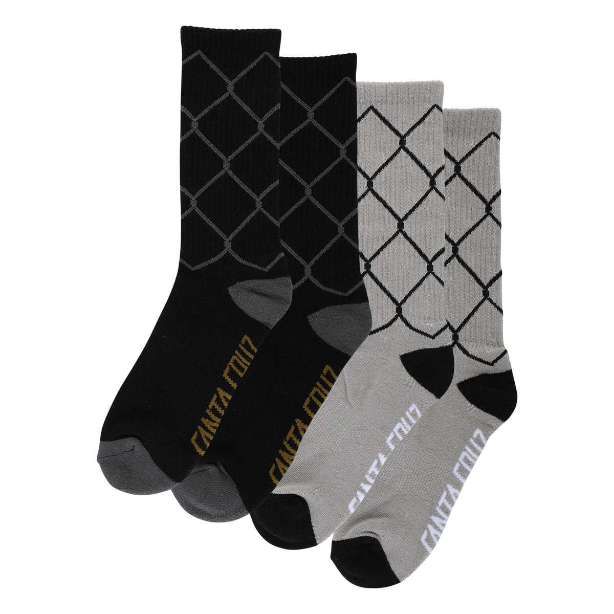 Santa Cruz | Spot Chain Classic Crew Socks 2-Pack - Black/Grey