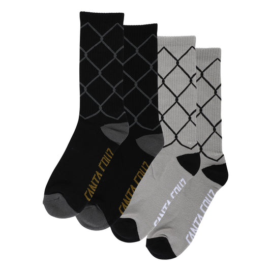 Santa Cruz | Spot Chain Classic Crew Socks 2-Pack - Black/Grey