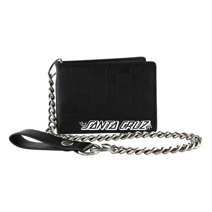 Santa Cruz | Check Web Strip Chain Wallet - Black