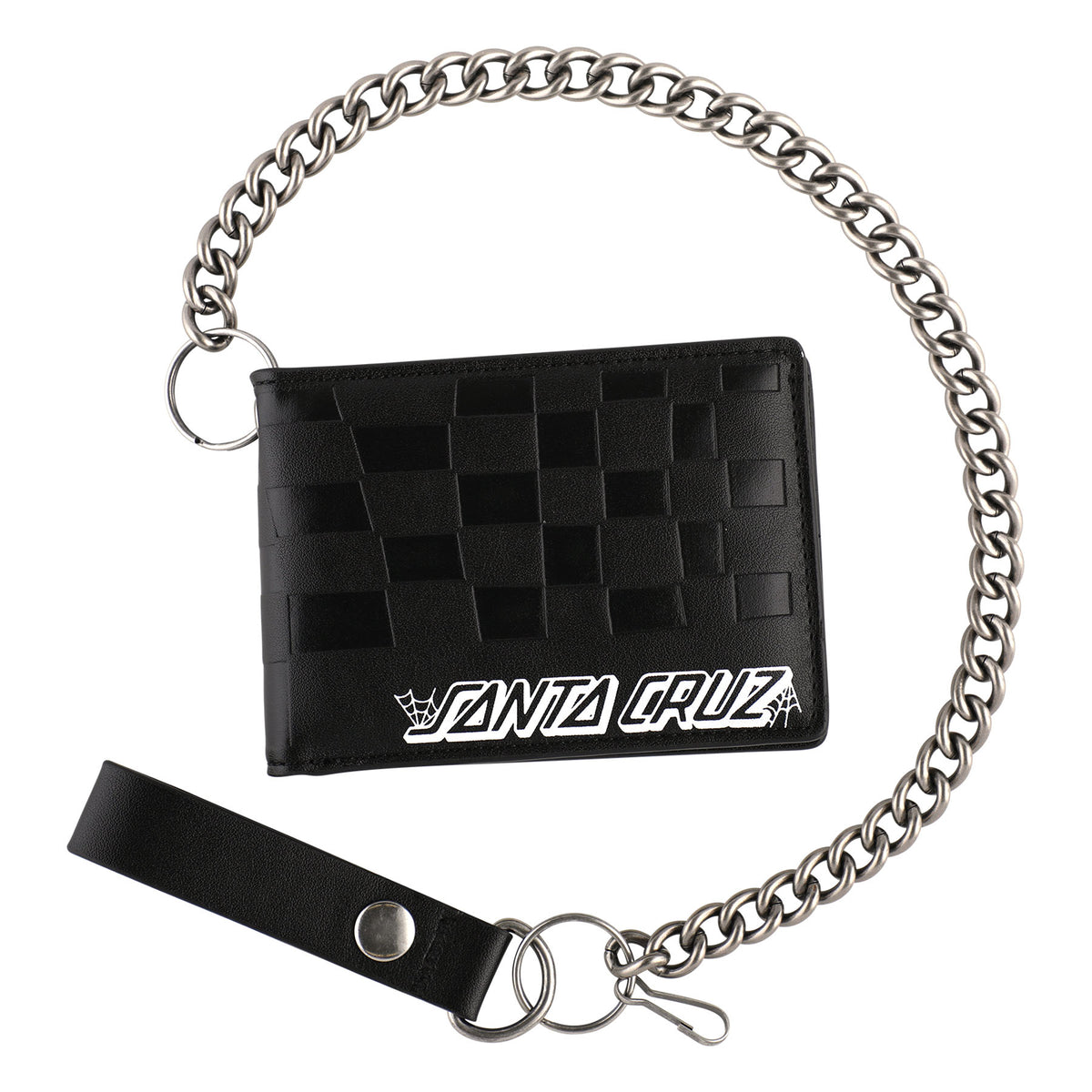 Santa Cruz | Check Web Strip Chain Wallet - Black
