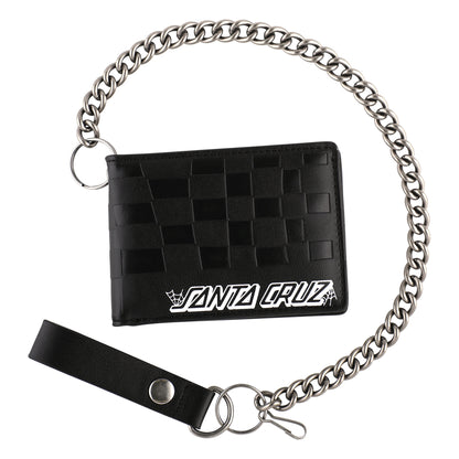 Santa Cruz | Check Web Strip Chain Wallet - Black