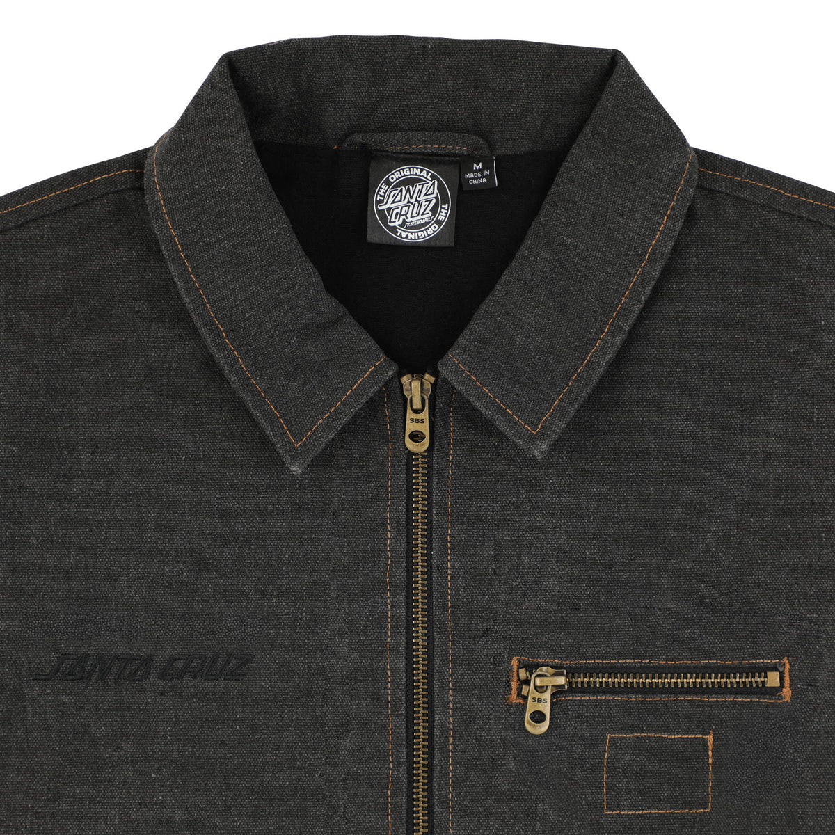 Santa Cruz | Strip Classics Canvas Work Jacket - Washed Black