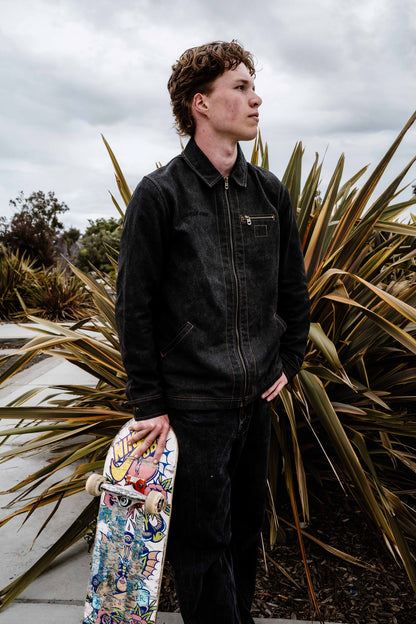 Santa Cruz | Strip Classics Canvas Work Jacket - Washed Black