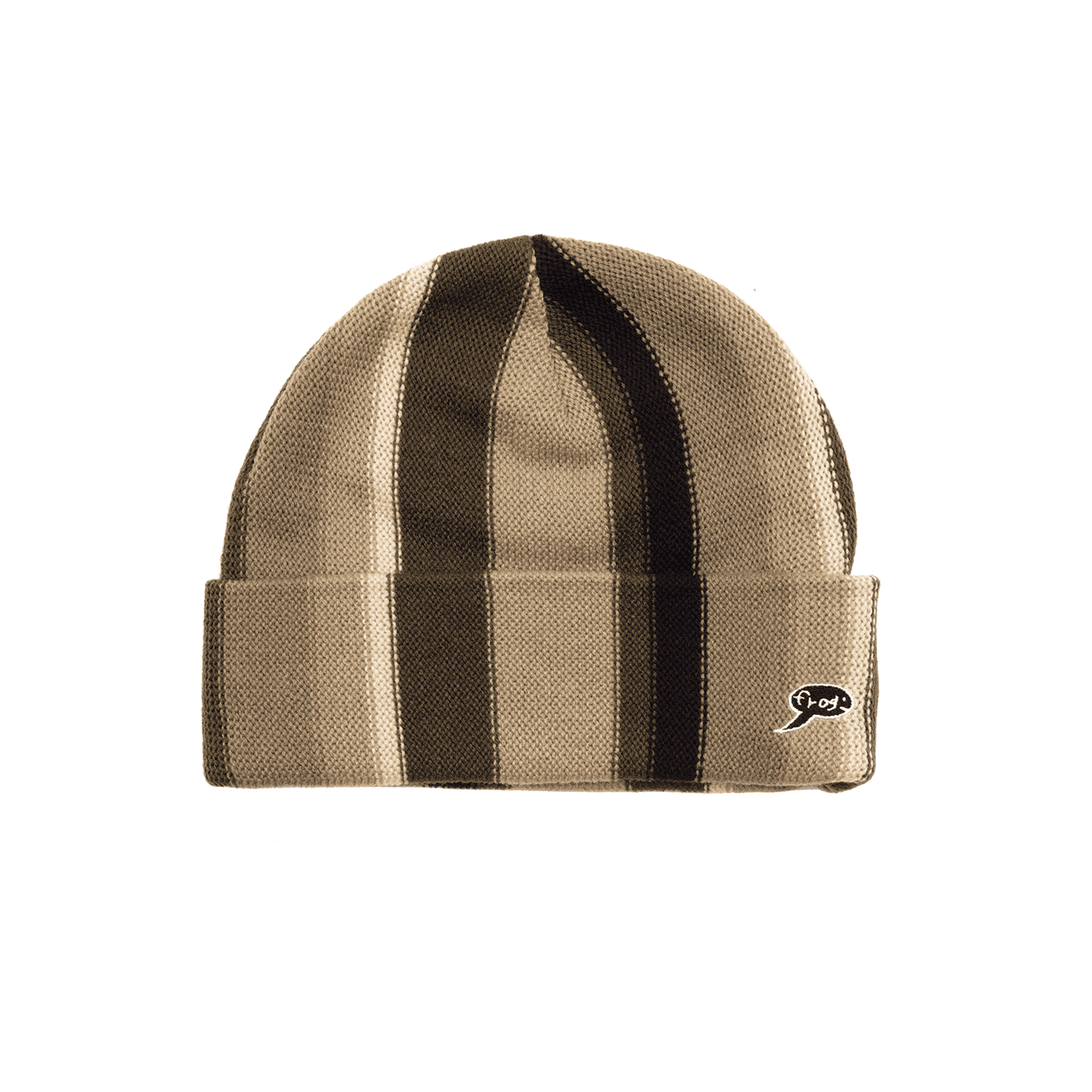 Frog | Vertical Stripe Beanie - Sage Brown