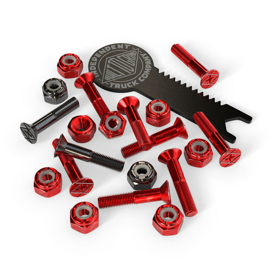 Independent | 1" Red/Black 10 Pack Hardware With Tool