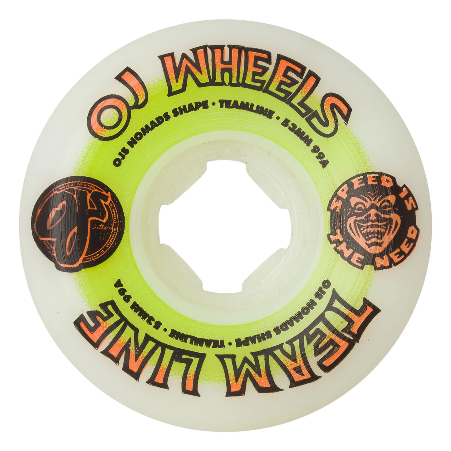 OJ | 53mm/99a Team Line Original White Green/Orange Nomads