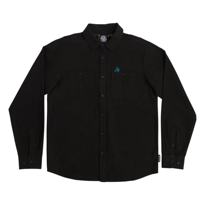 Santa Cruz | Screaming Hand Utility Longsleeve Button Up - Black