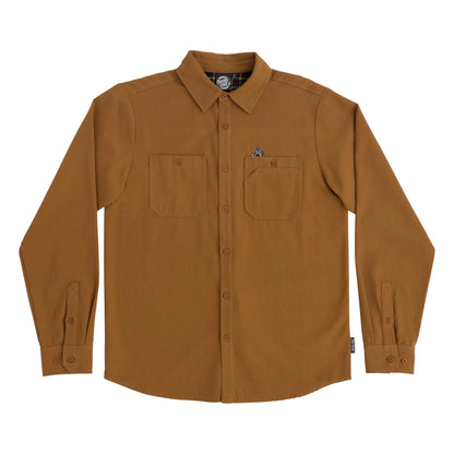 Santa Cruz | Screaming Hand Utility Longsleeve Button Up - Dusty Brown