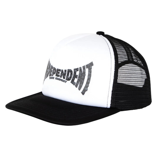 Independent | Skull Span Mesh Trucker Hat - White/Black