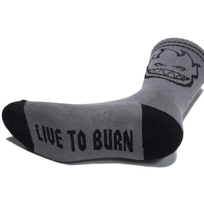Spitfire | Big Head Crew Sock - Charcoal/Black