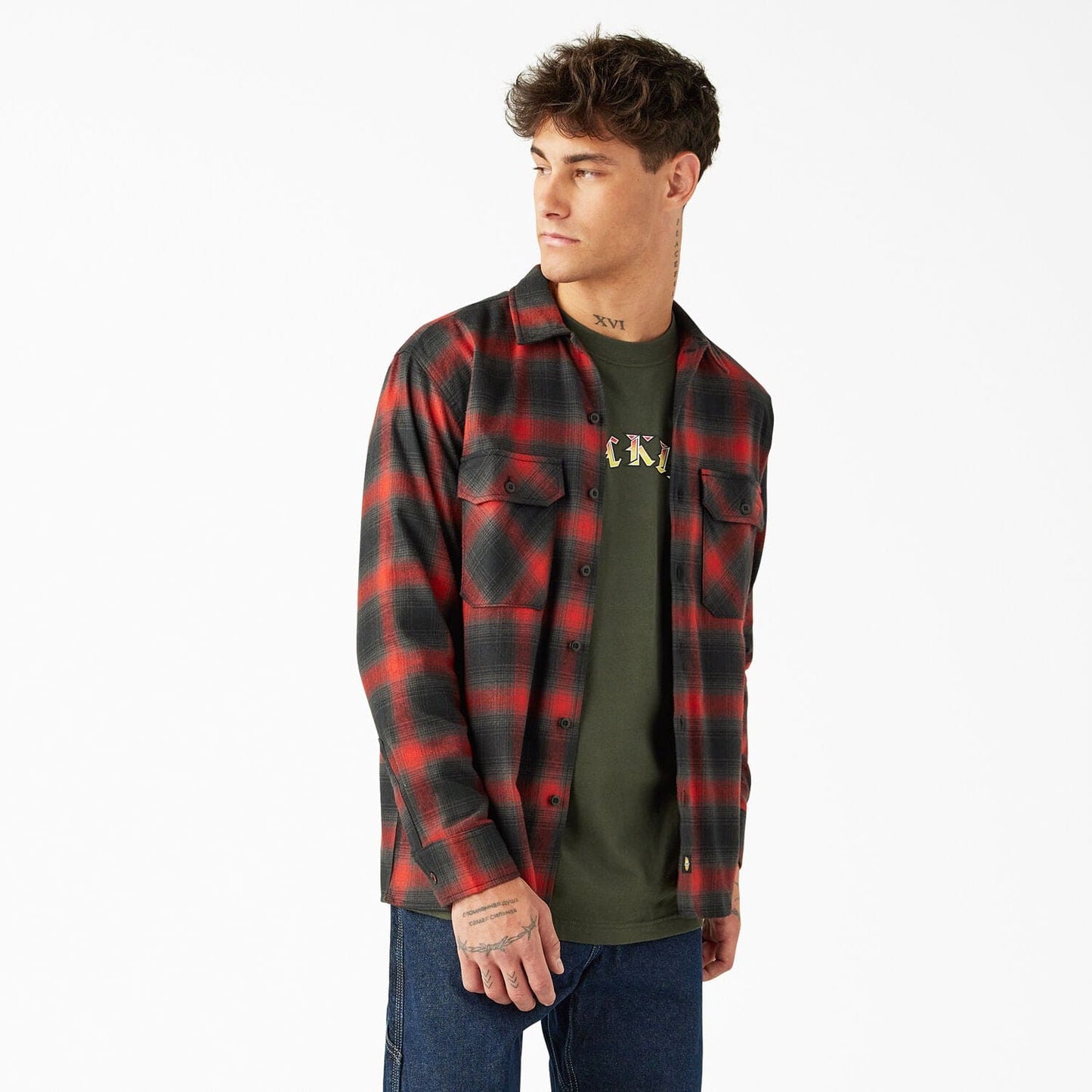 Dickies | Spitfire Flannel Button Down Shirt - Red Ochre