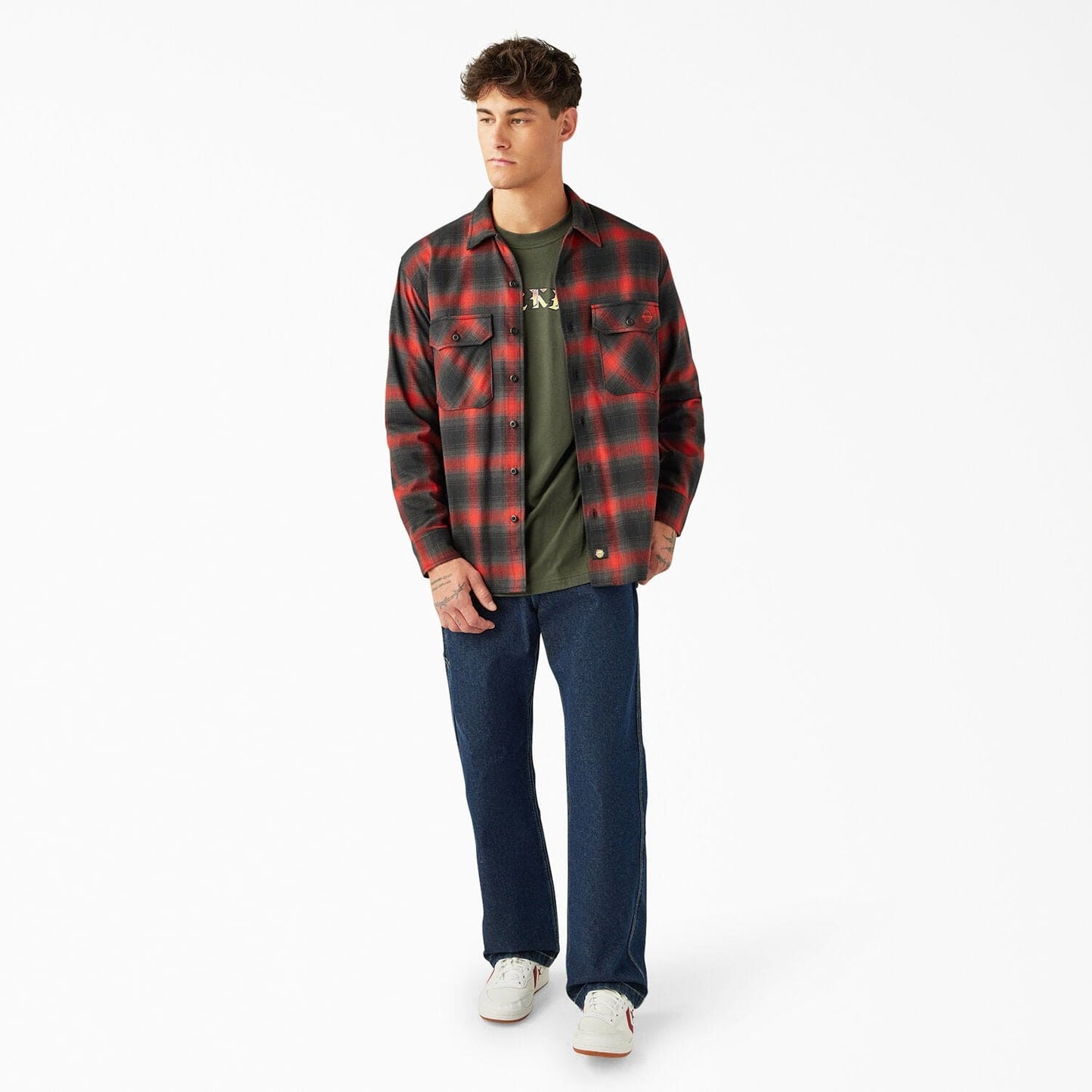 Dickies | Spitfire Flannel Button Down Shirt - Red Ochre