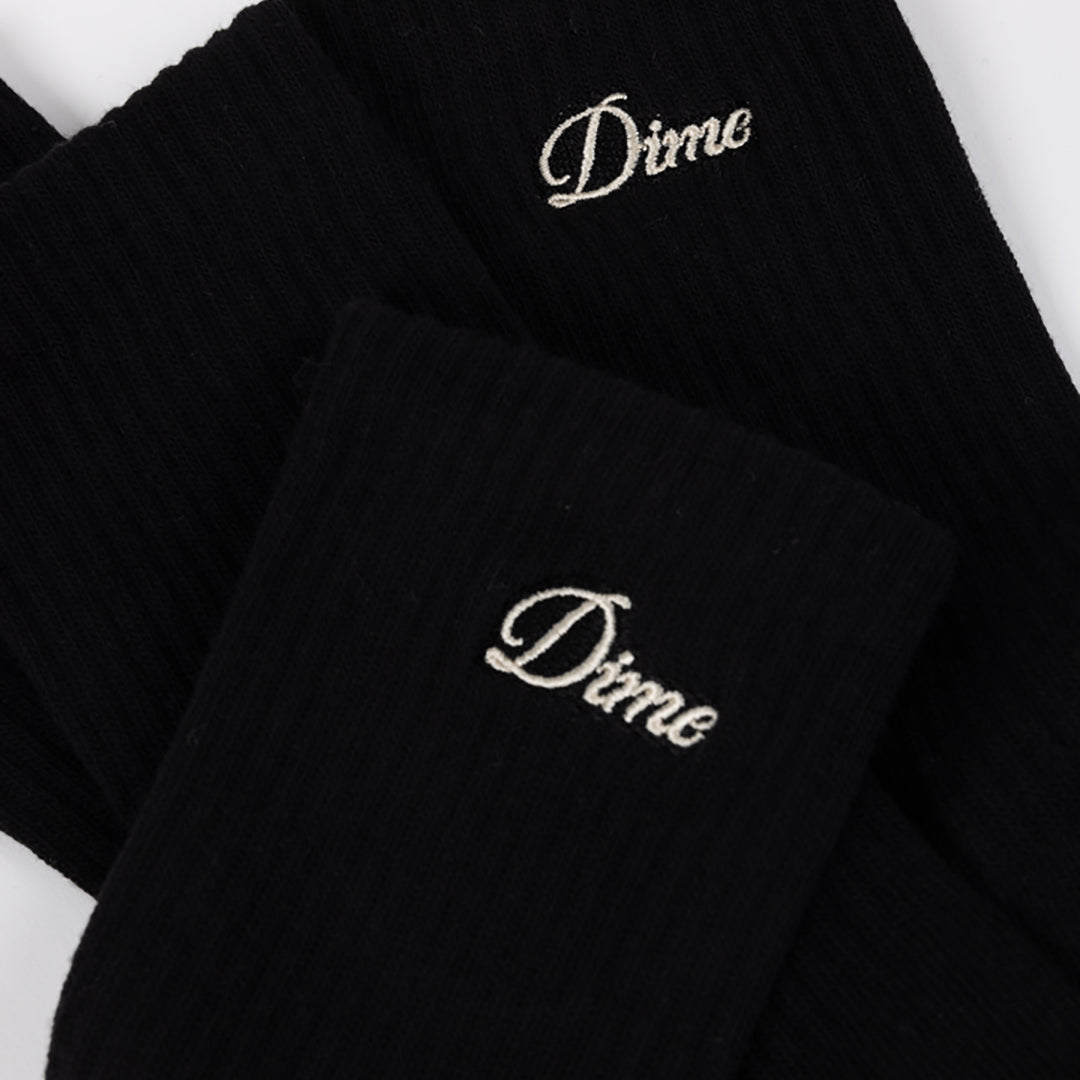 Dime | Two Pack Crew Socks - Black (2 Pairs)