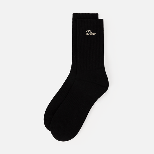 Dime | Two Pack Crew Socks - Black (2 Pairs)
