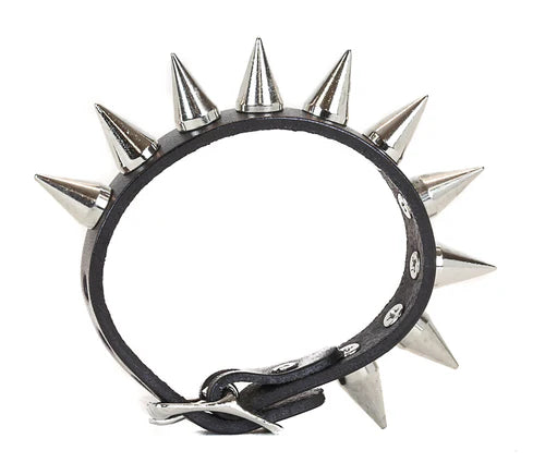 Funk Plus | Leather Cone Spike Buckle Bracelet