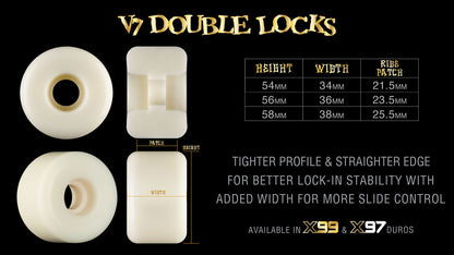 Bones | 58mm/X99a X-Formula V7 Double Lock Wheels - White