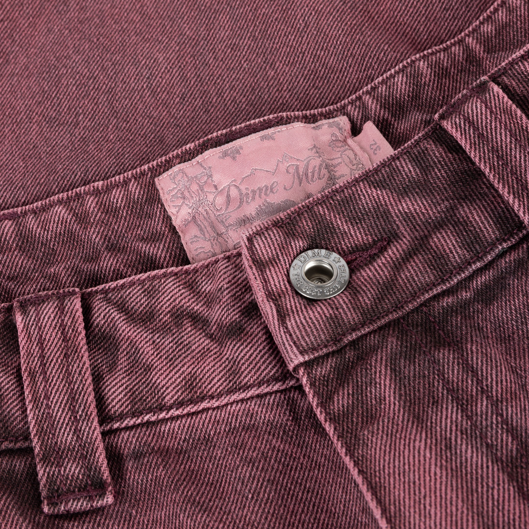 Dime | Baggy Denim Pants - Wine Washed