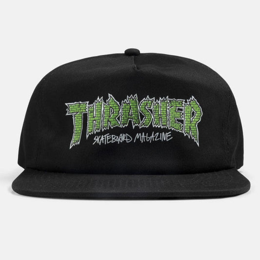 Thrasher | Brick Snapback Hat - Black/Green