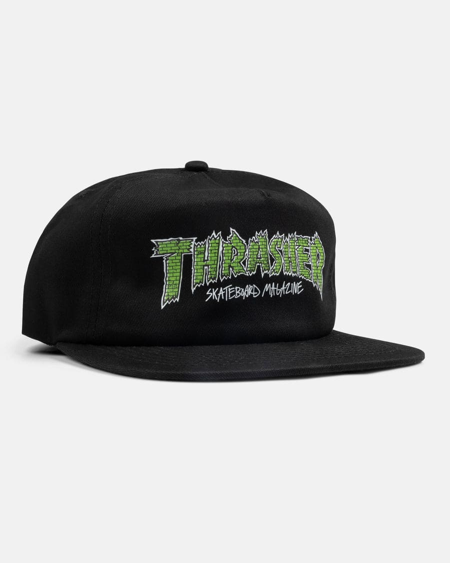 Thrasher | Brick Snapback Hat - Black/Green