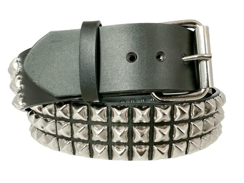 Funk Plus | 3 Row Pyramid Stud Leather Belt