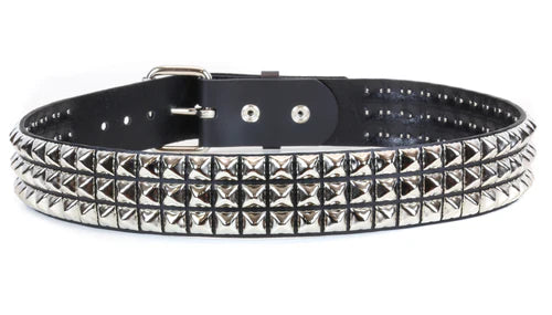Funk Plus | 3 Row Pyramid Stud Leather Belt
