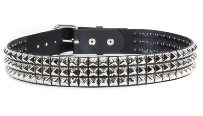 Funk Plus | 3 Row Pyramid Stud Leather Belt