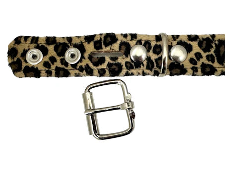 Funk Plus | 2 Row Pyramid Stud Belt - Fuzzy Leopard