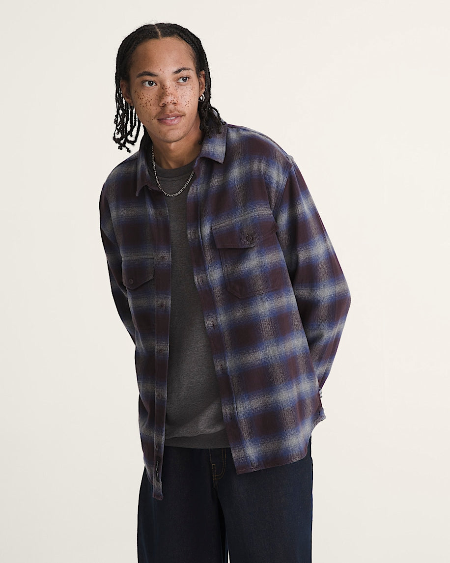 Vans | Bixby Plaid Flannel - Dark Port Red/Pewter Heather Grey