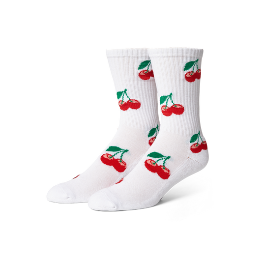 Huf | Cherry Bomb Crew Socks - White