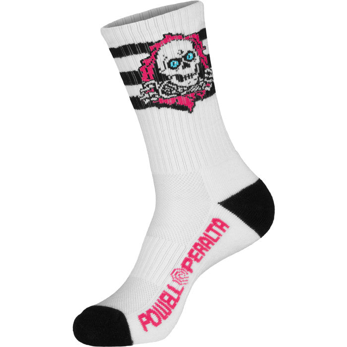 Powell Peralta | Ripper Socks Stripes White/Black/Pink - 8-12