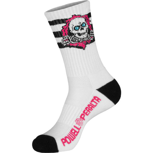 Powell Peralta | Ripper Socks Stripes White/Black/Pink - 8-12