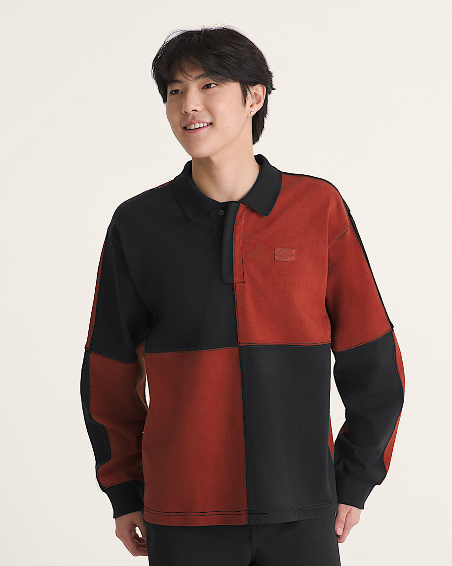 Vans | Check Rugby Longsleeve Shirt - Poppy Ember Red