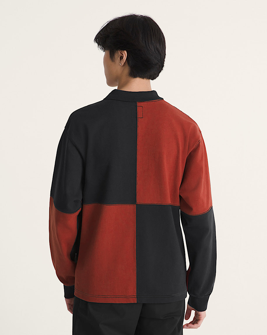 Vans | Check Rugby Longsleeve Shirt - Poppy Ember Red