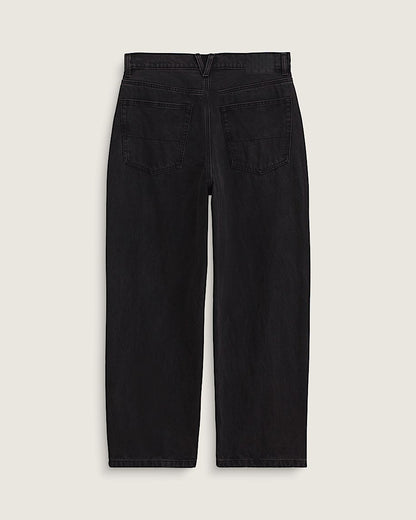 Black jeans on a light gray background