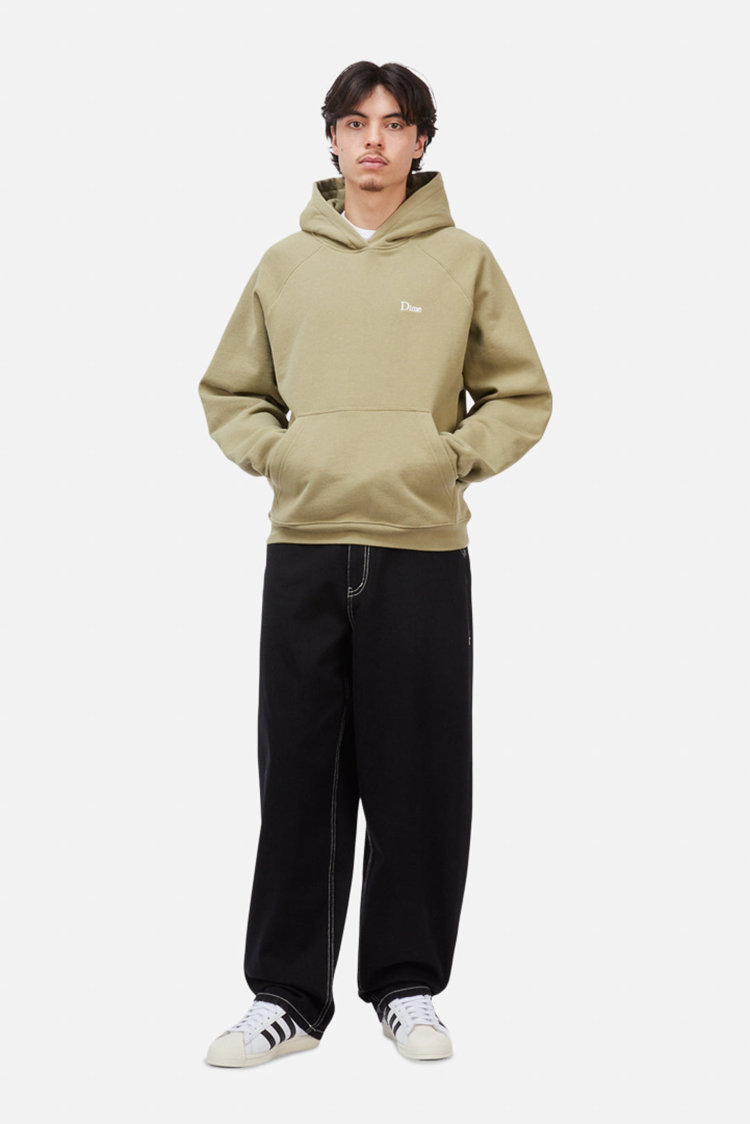 Dime | Classic Small Logo Heavyweight Hoodie - Military Olive
