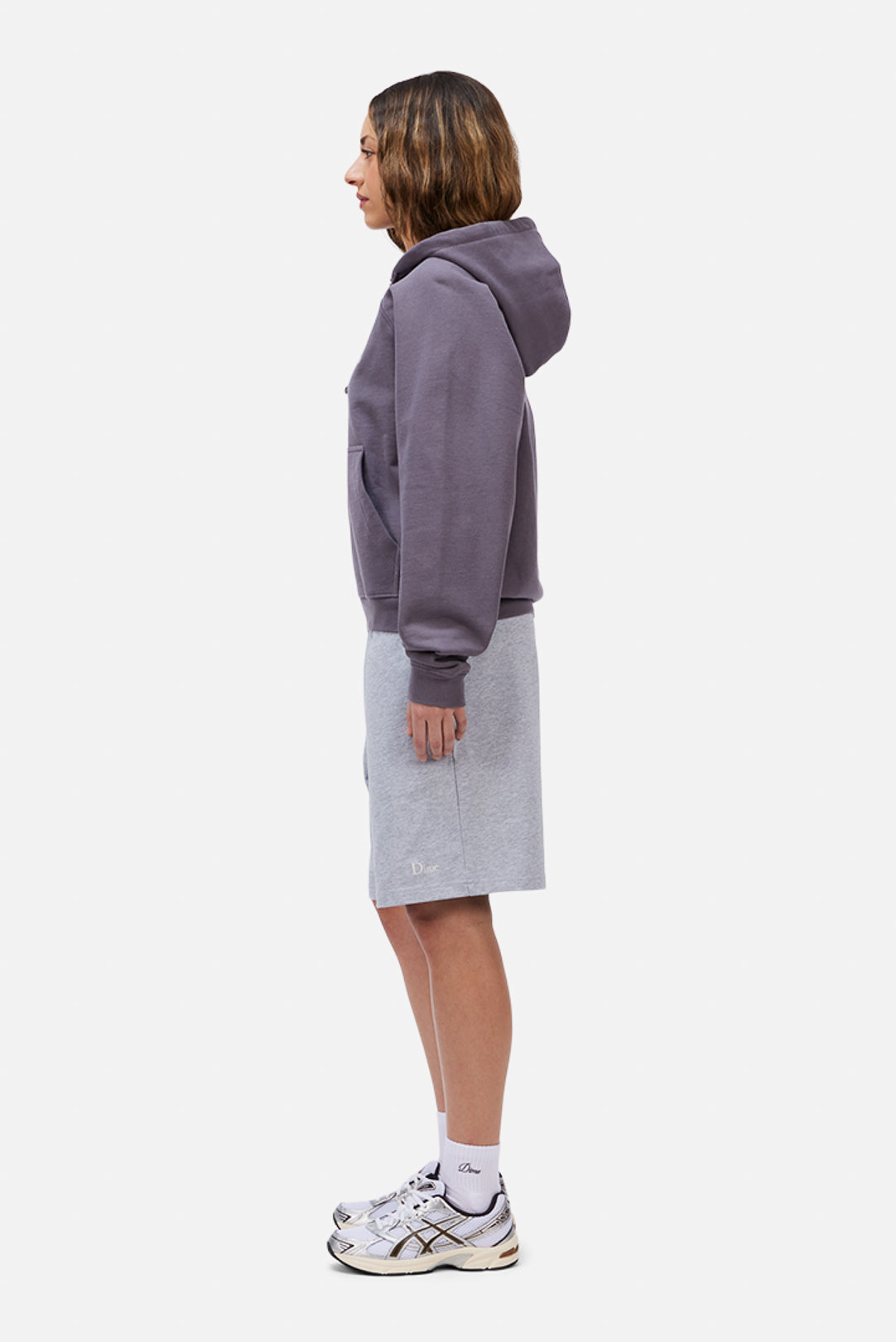 Dime | Classic Small Logo Heavyweight Zip Hoodie - Charcoal Grape
