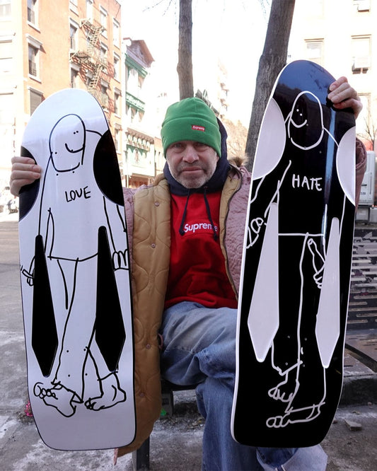 Krooked | 10.75" Skateshop Day 2025 Beamer Deck SET - LOVE HATE (both warped)