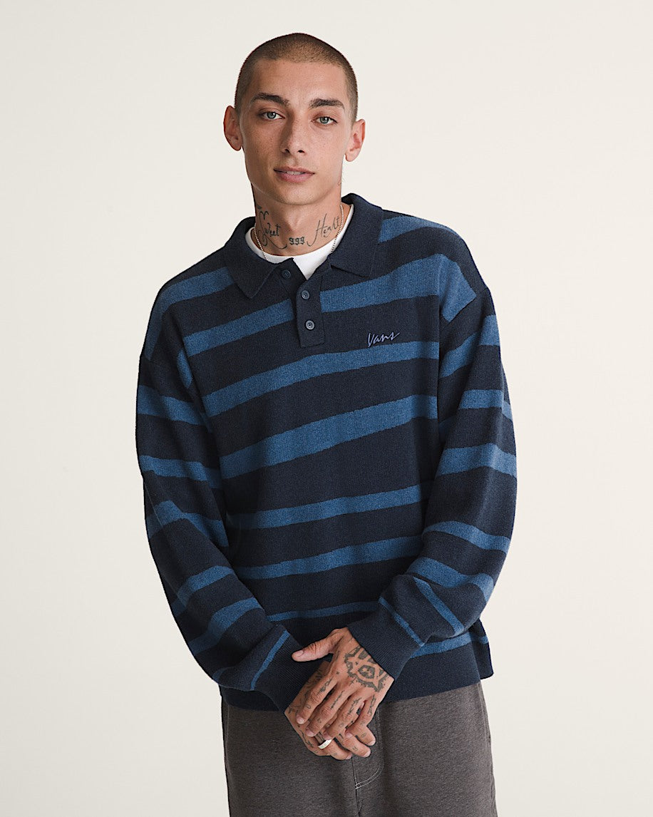 Vans | Davis Stripe Polo Sweater - Parisian Night