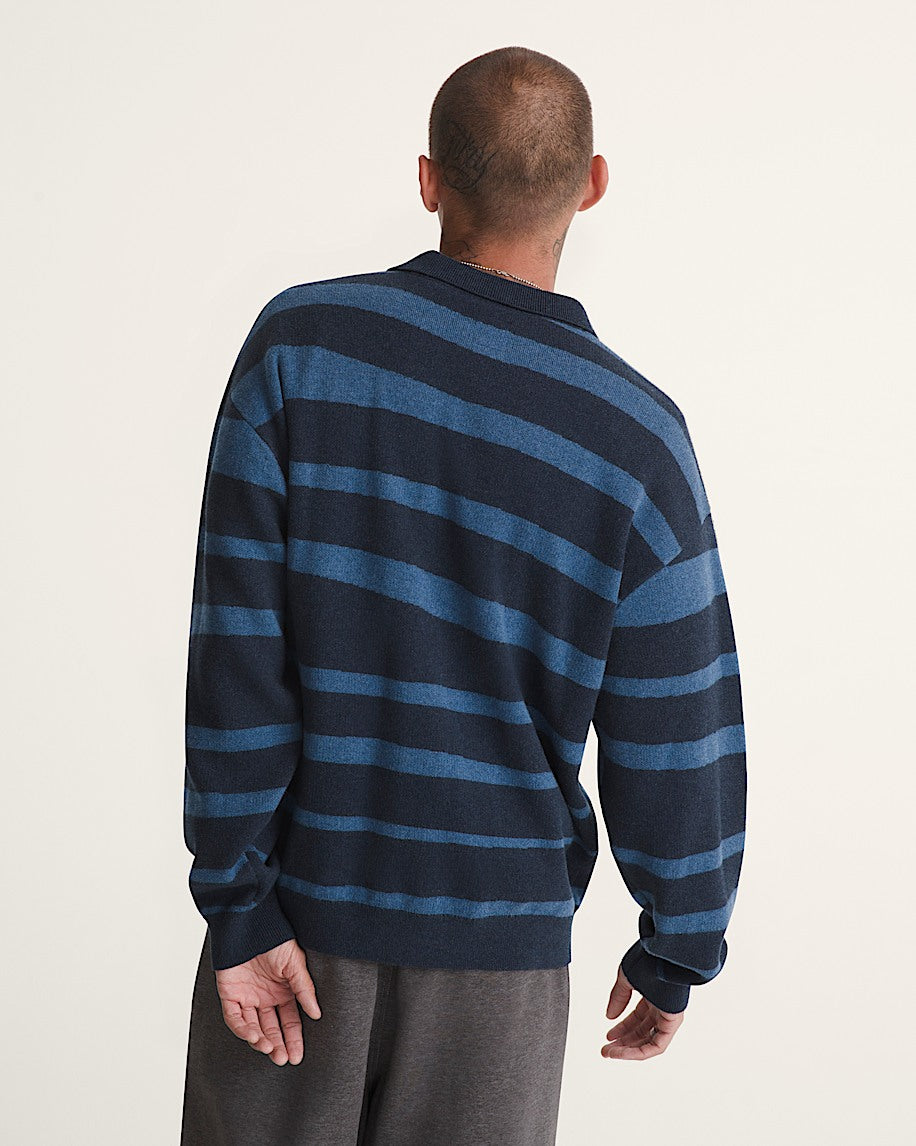 Vans | Davis Stripe Polo Sweater - Parisian Night
