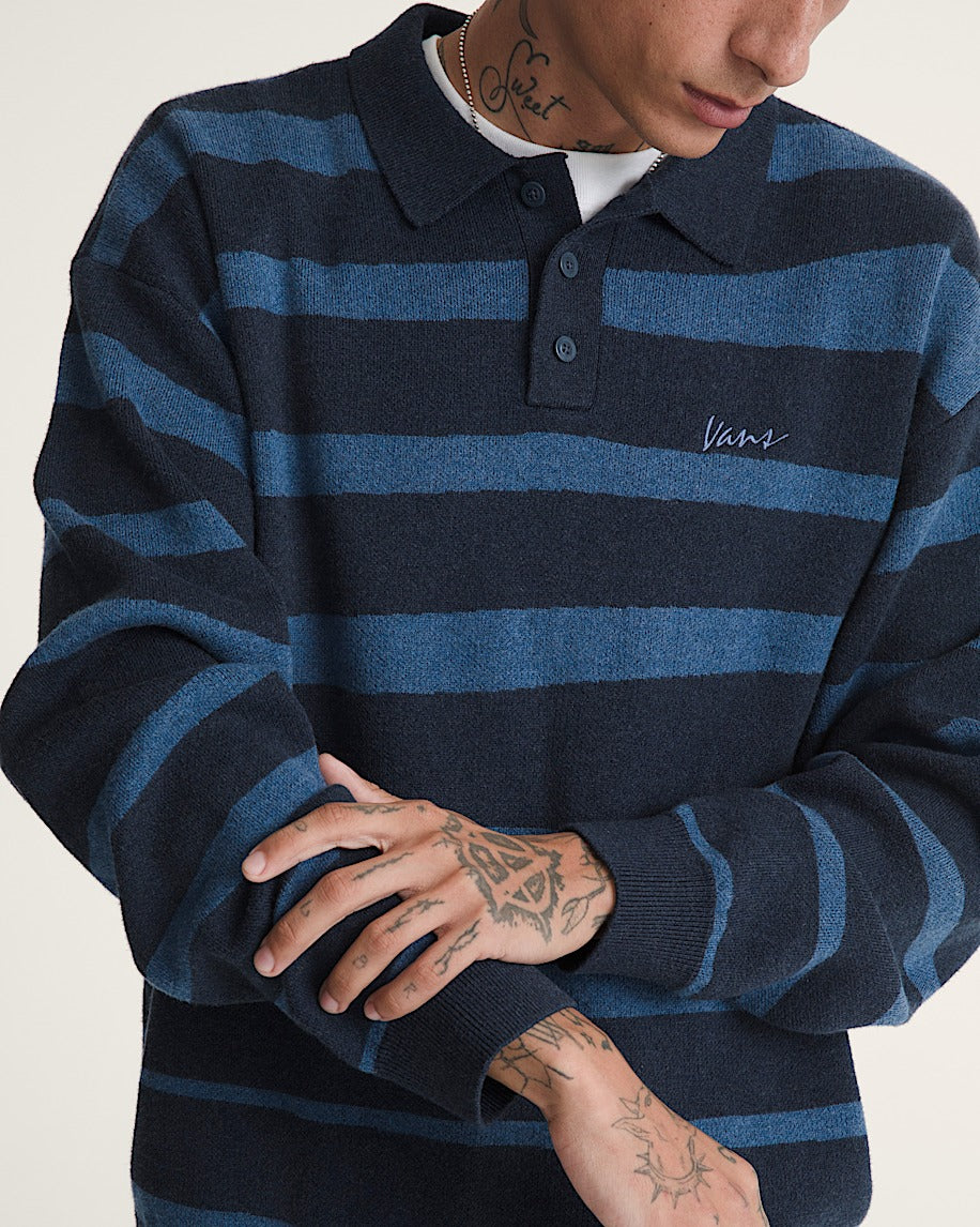Vans | Davis Stripe Polo Sweater - Parisian Night