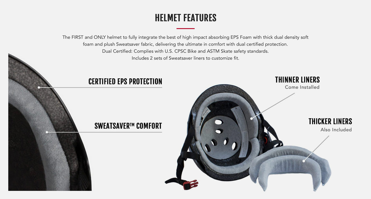 Triple 8 | Certified Sweatsaver Helmet - Black Matte