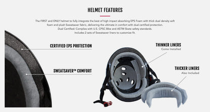 Triple 8 | Certified Sweatsaver Helmet - Black Matte