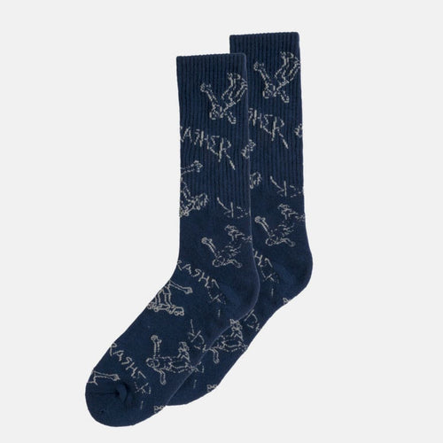 Thrasher | Gonz Logo Crew Socks - Navy/Grey