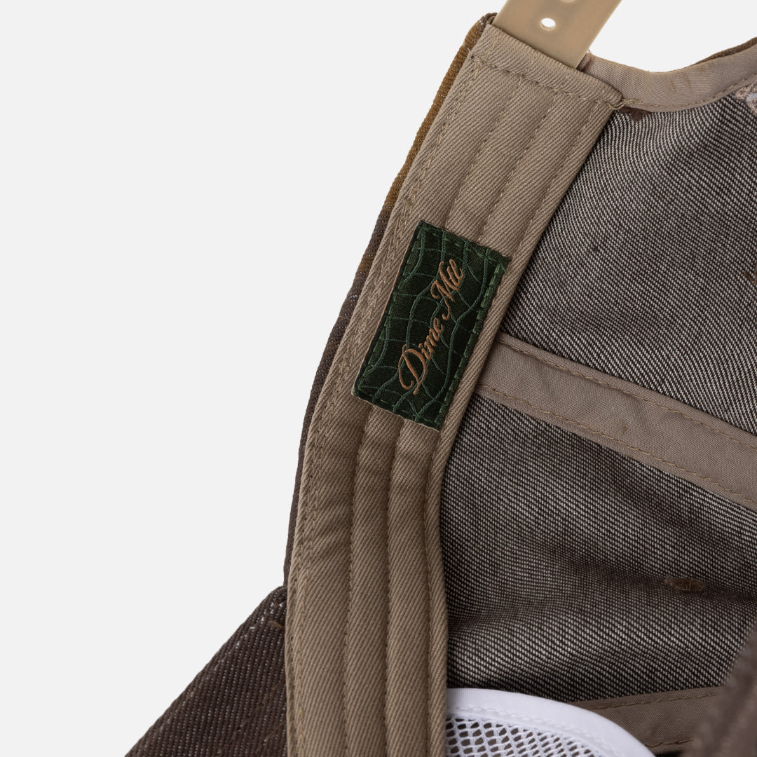 Dime | Cursive Denim Worker Cap - Brown Washed