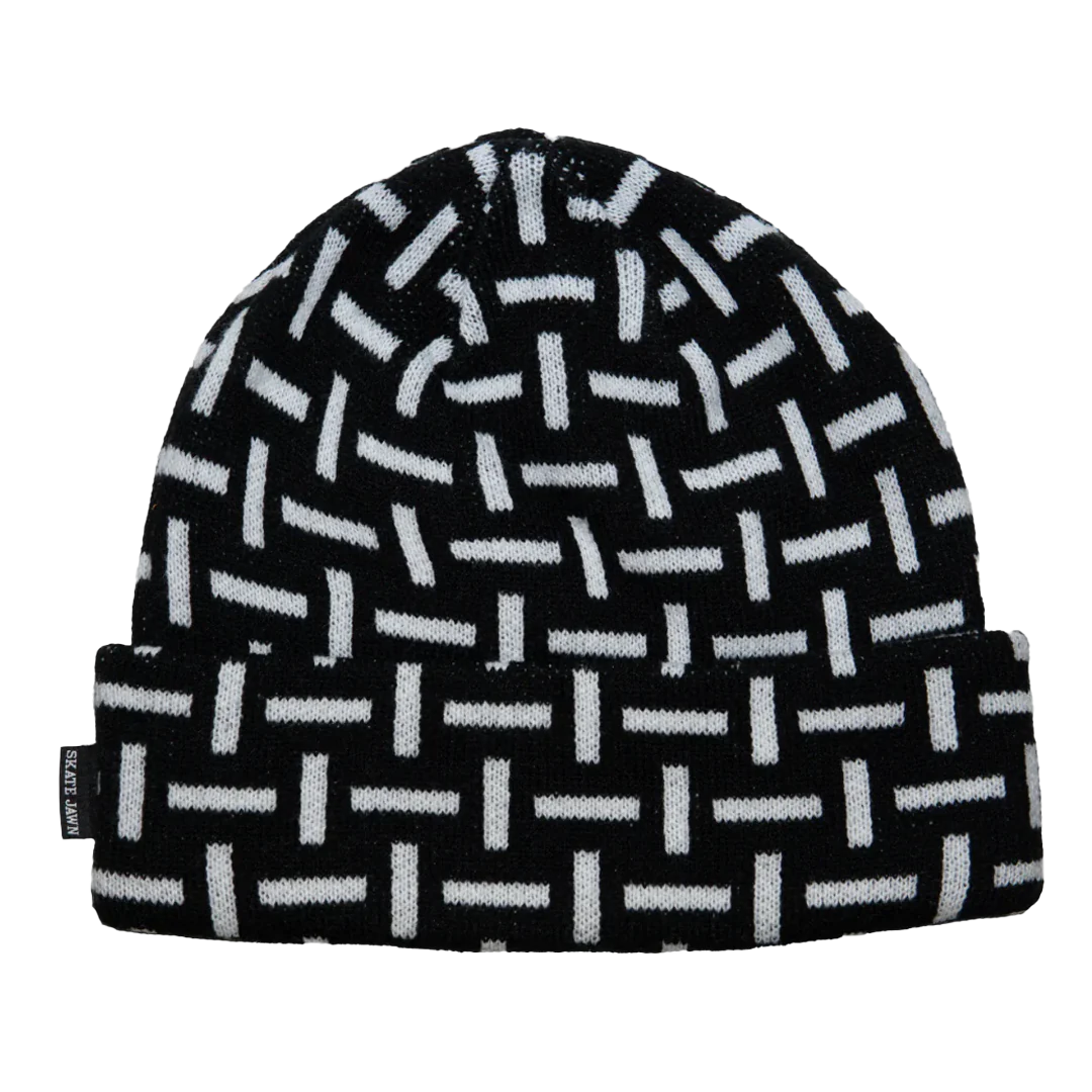 Skate Jawn | Sewer Cap Pattern Beanie | Black