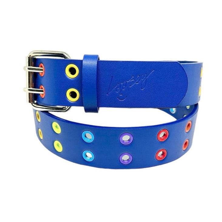 Loosey | Rainbow Grommet Belt - Blue