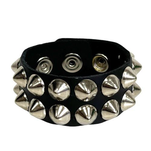 Funk Plus | 2 Row 1/2" Conical Spike Bracelet