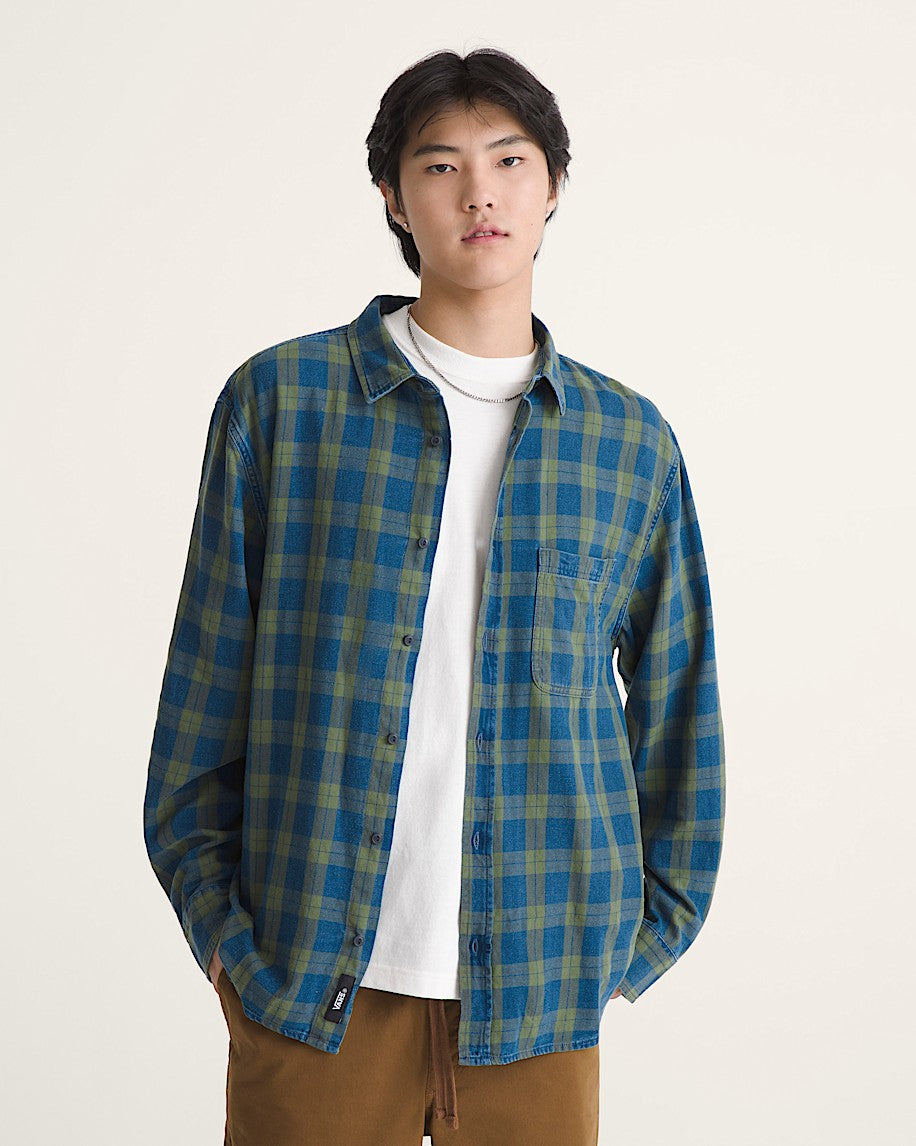 Vans | Lawson Solid Oxford Long Sleeve Button Down Shirt - Green Balsam/Vintage Indigo
